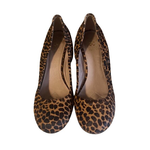 Vince Camuto brown leopard calf hair leather wedges size 9B - Picture 3 of 7